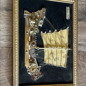 Gold and Brown Steampunk Ship Art